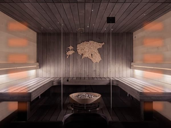 Premium indoor infrared home sauna cabin (illustrative)