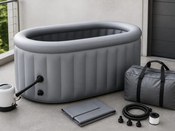 Portable inflatable cold plunge kit (illustrative)