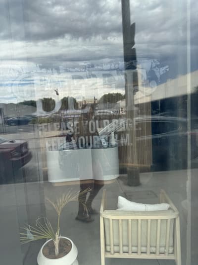 Pause West Hollywood storefront window with PAUSE lettering on Sycamore Ave